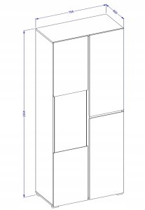 Witryna wysoka CROSS 3D 80cm zielona/czarna HELVETIA 8