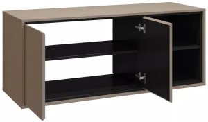 Szafka pod umywalkę nablatową GAJA 2D 120cm congo/czarna z regałem HELVETIA 2