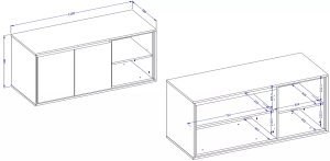 Szafka pod umywalkę nablatową GAJA 2D 120cm congo/czarna z regałem HELVETIA 4
