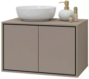 Szafka pod umywalkę nablatową GAJA 2D 78cm congo/czarna HELVETIA 3