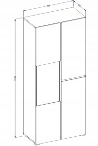Witryna wysoka CROSS 3D 80cm dąb wotan/czarna HELVETIA 7