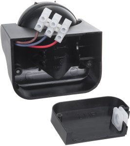 Maclean Czujnik ruchu PIR Maclean, na podczerwień, IP44, czarny z czarną przesłoną, zasięg 12m, max. obciążenie 800/1200W, MCE358 B/B 241