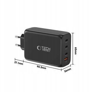 TECH-PROTECT NC240W-GAN 4-PORT NETWORK CHARGER PD 240W / QC3.0 BLACK 5