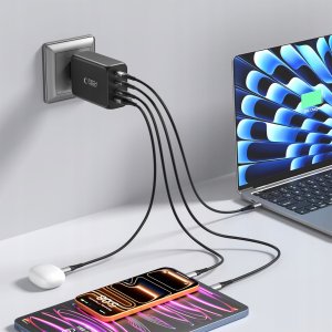 TECH-PROTECT NC240W-GAN 4-PORT NETWORK CHARGER PD 240W / QC3.0 BLACK 6