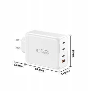 TECH-PROTECT NC200W-GAN 4-PORT NETWORK CHARGER PD 200W / QC3.0 WHITE 5