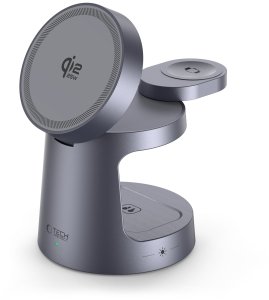 Ładowarka Tech-Protect TECH-PROTECT QI2.2-25W-A48 3IN1 MAGNETIC MAGSAFE WIRELESS CHARGER DARK GREY 3