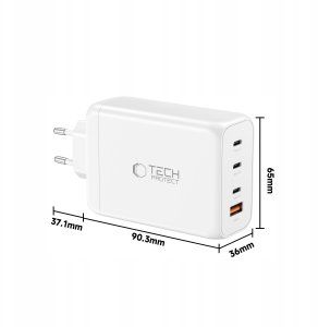 TECH-PROTECT NC240W-GAN 4-PORT NETWORK CHARGER PD 240W / QC3.0 WHITE 5