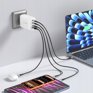 TECH-PROTECT NC240W-GAN 4-PORT NETWORK CHARGER PD 240W / QC3.0 WHITE 6