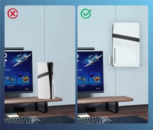 Uchwyt Na Ścianę Ścienny Do Sony Play Station 5 Ps5 Digital Disc Slim Pro / Jys-p5226-v2 / Biały 7