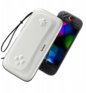 Twardy Sztywny Pokrowiec Futerał Etui Walizka Case Do Nintendo Switch 2 / G11 Biały / Złamana Biel Z Czarnym Paskiem 7