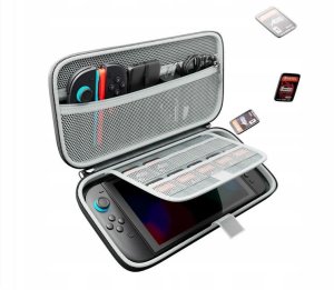 Twardy Sztywny Pokrowiec Futerał Etui Walizka Case Do Nintendo Switch 2 / G11 Beżowy Z Zielonym Zamkiem 5