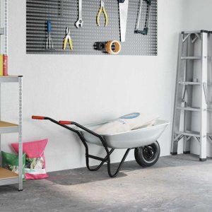 vidaXL Wózek Srebrny i czarny 133 x 62,5 x 58 cm Stal 4