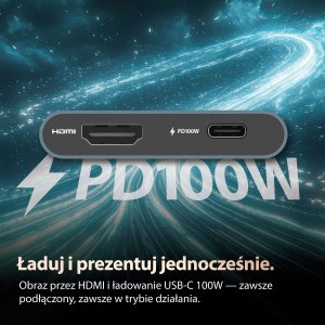 HUB USB Patriot PMD512GH013 1x USB-C PD 1x HDMI  + 3.2 Gen1 (PMD512GH013) 11
