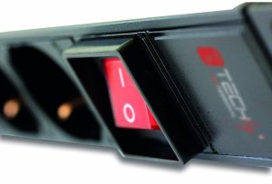 Listwa zasilająca Techly Listwa zasilająca 19" 1U, 8x Schuko/włoski 45°, kabel 2m wtyk włoski Typ L, włącznik 3