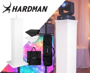 Biały totem 100-175cm PTS23W statyw sceniczny Dj z akcesoriami one size 2