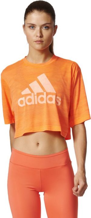 Adidas Koszulka damska Boxy Crop Tee Aeroknit pomarańczowa r. L (BP8188) 1