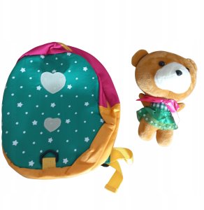 Pluszowy plecak dziecięcy z misiem odpinanym 2w1 miękki dla dziecka 2