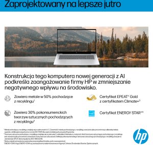 Laptop HP HP OmniBook 7 Next Gen AI 17-dc0216nw Copilot+ PC Intel Core Ultra 7 258V Laptop 43,9 cm (17.3") Ekran dotykowy Full HD 32 GB LPDDR5x-SDRAM 1 TB SSD NVIDIA GeForce RTX 4050 Wi-Fi 7 (802.11be) Windows 11 Home Srebrny 18
