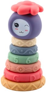LeanToys Wieża z Miękkich Klocków Piramida Sensoryczna Kolorowa 8 el. 2