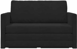 Sofa Łóżko 2-w-1 Czarna 124x204x61 cm Aksamit Lumarko! 2