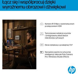 Laptop HP HP OmniBook 7 Next Gen AI 17-dc0217nw Copilot+ PC Intel Core Ultra 7 258V Laptop 43,9 cm (17.3") Ekran dotykowy Full HD 32 GB LPDDR5x-SDRAM 1 TB SSD Wi-Fi 7 (802.11be) Windows 11 Home Srebrny 3