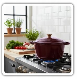 EMALIOWANY GARNEK ŻELIWNY 22cm 3L HAGE EGGPLANT 3