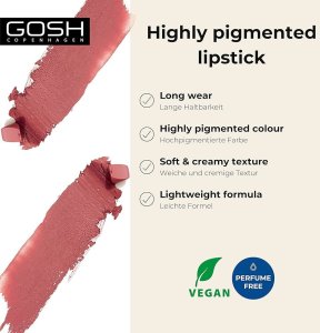 Gosh, Kiss Me!, Cream Lipstick, 003, Hot Kiss, 2 g For Women 2