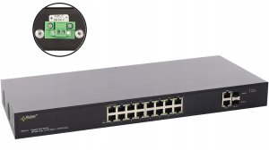 SFG108WP PULSAR Switch PoE 16-portowy Gigabit Ethernet 2x SFP 16x PoE+ 9