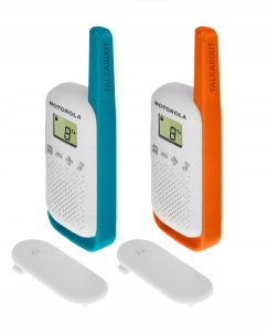 Krótkofalówka Motorola T42 Gummy 2 szt. (Pomarańczowy + Niebieski) 2