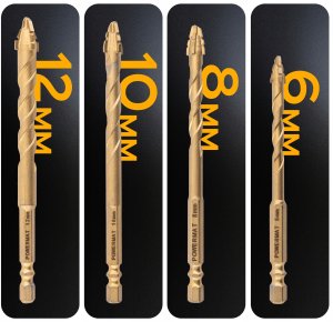 WIERTŁA DO PŁYTEK GRESU SZKŁA CERAMIKI ZESTAW WIERTŁ 7 SZT HEX 1/4 3-12MM 5