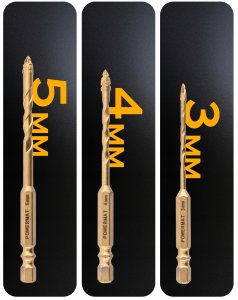 WIERTŁA DO PŁYTEK GRESU SZKŁA CERAMIKI ZESTAW WIERTŁ 7 SZT HEX 1/4 3-12MM 7