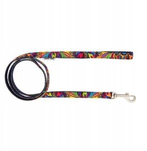 Smycz dla psa, granatowa, wzór picasso, taśma polipropylenowa, 10mm/120cm 2