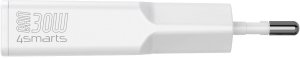 Ładowarka sieciowa 4smarts FlatPlug Slim Dual 30W GaN 2xUSB-C biały 3
