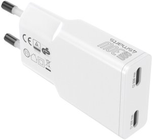 Ładowarka sieciowa 4smarts FlatPlug Slim Dual 30W GaN 2xUSB-C biały 4