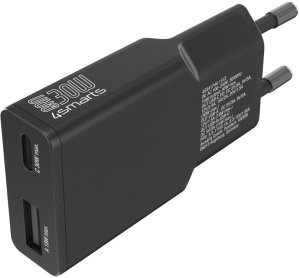 Ładowarka sieciowa 4smarts FlatPlug Duos 30W GaN USB-C/USB-A czarny 3