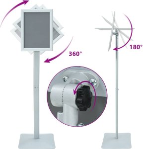 vidaXL Stojak na plakaty Srebrny 32 x 27 x 119 cm PVC i żeliwo 10