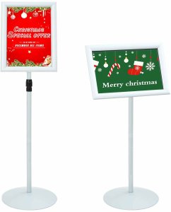 vidaXL Stojak na plakaty Srebrny 33 x 33 x 126 cm PVC i stal 3