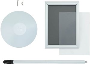 vidaXL Stojak na plakaty Srebrny 33 x 33 x 126 cm PVC i stal 8