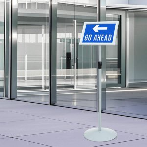 vidaXL Stojak na plakaty Srebrny 33 x 33 x 123 cm PVC i stal 4