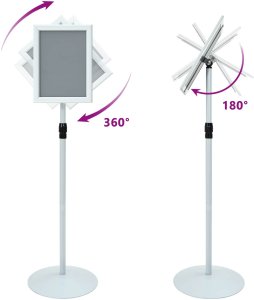 vidaXL Stojak na plakaty Srebrny 33 x 33 x 123 cm PVC i stal 10