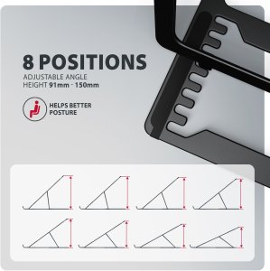 Axagon AXAGON STND-LAB Stojak na laptopa regulowany wysokościowo składany Aluminium - szary 2