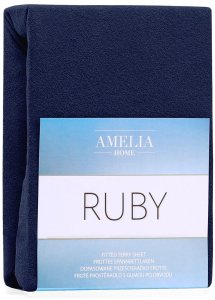 Prześcieradło frotte z gumką 90x200 indygo Ruby AmeliaHome 5