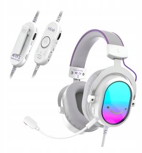 Słuchawki studyjne nauszne Fifine H16W 7.1 White RGB 2