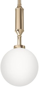 Lampa wisząca Lamkur Pojedyncza lampa wisząca Eri I szklana kula ball biała złota 3