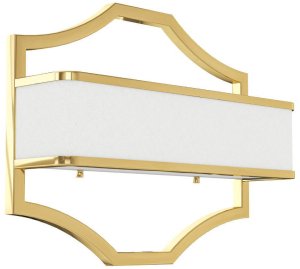 Kinkiet klasyczny Gerdo Parette abażurowa lampa biała złota 2