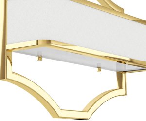 Kinkiet klasyczny Gerdo Parette abażurowa lampa biała złota 4