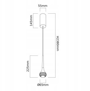 Ledowa lampa wisząca Crima OR84795 6W łezka szklana czarna 5