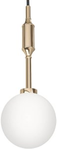 Lampa wisząca Lamkur Szklana kula glamour Ero I wisząca lampa biała złota do biura 3