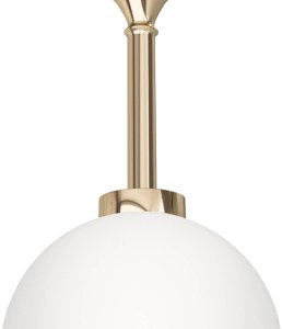 Lampa wisząca Lamkur Szklana kula glamour Ero I wisząca lampa biała złota do biura 4