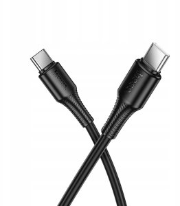 Kabel USB C do USB C Hoco 3A 60W 1 m X120 czarny 2